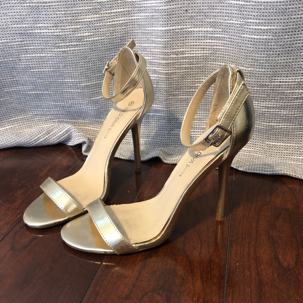 Gold Strappy Heels